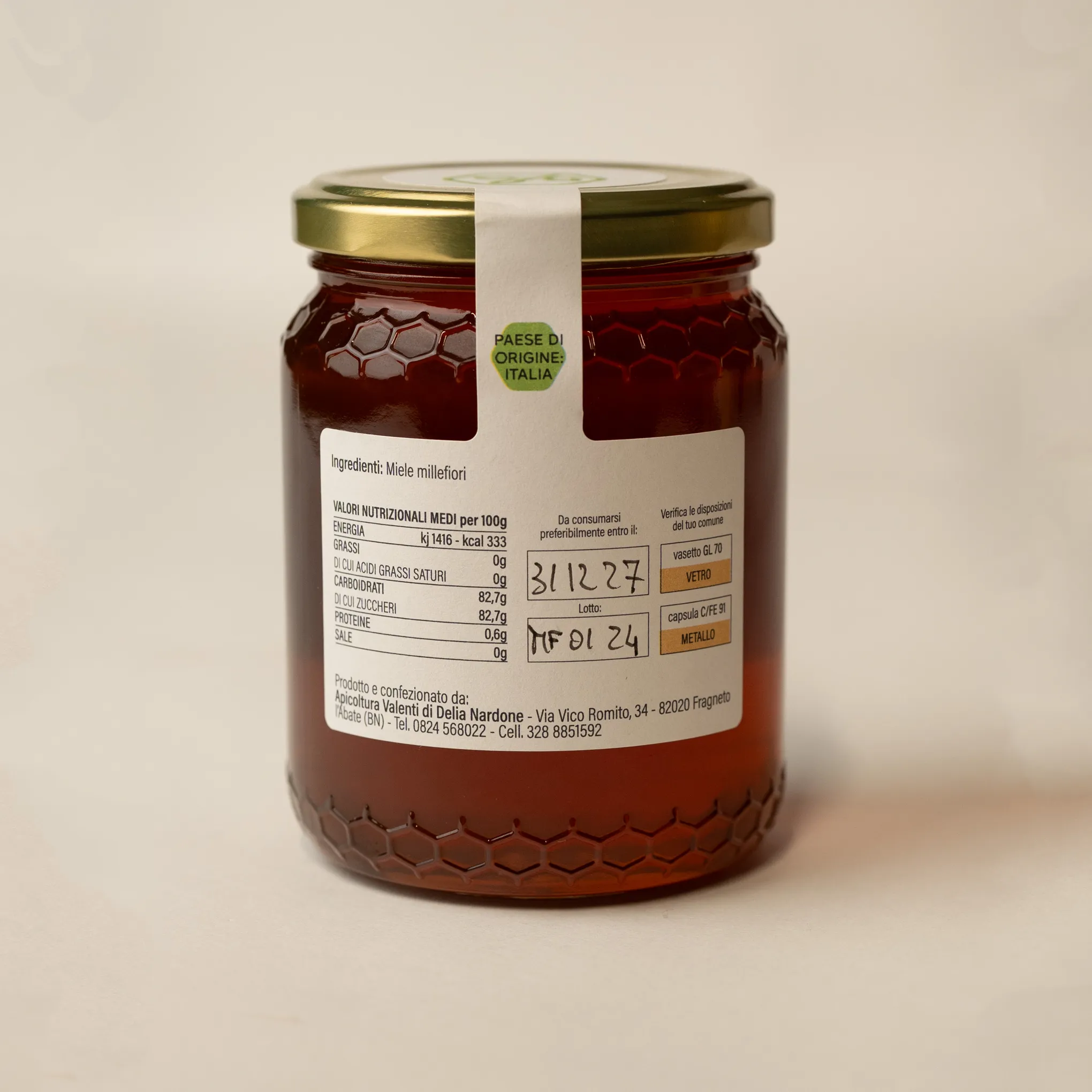 Miele Millefiori Valori Apicoltura Valenti