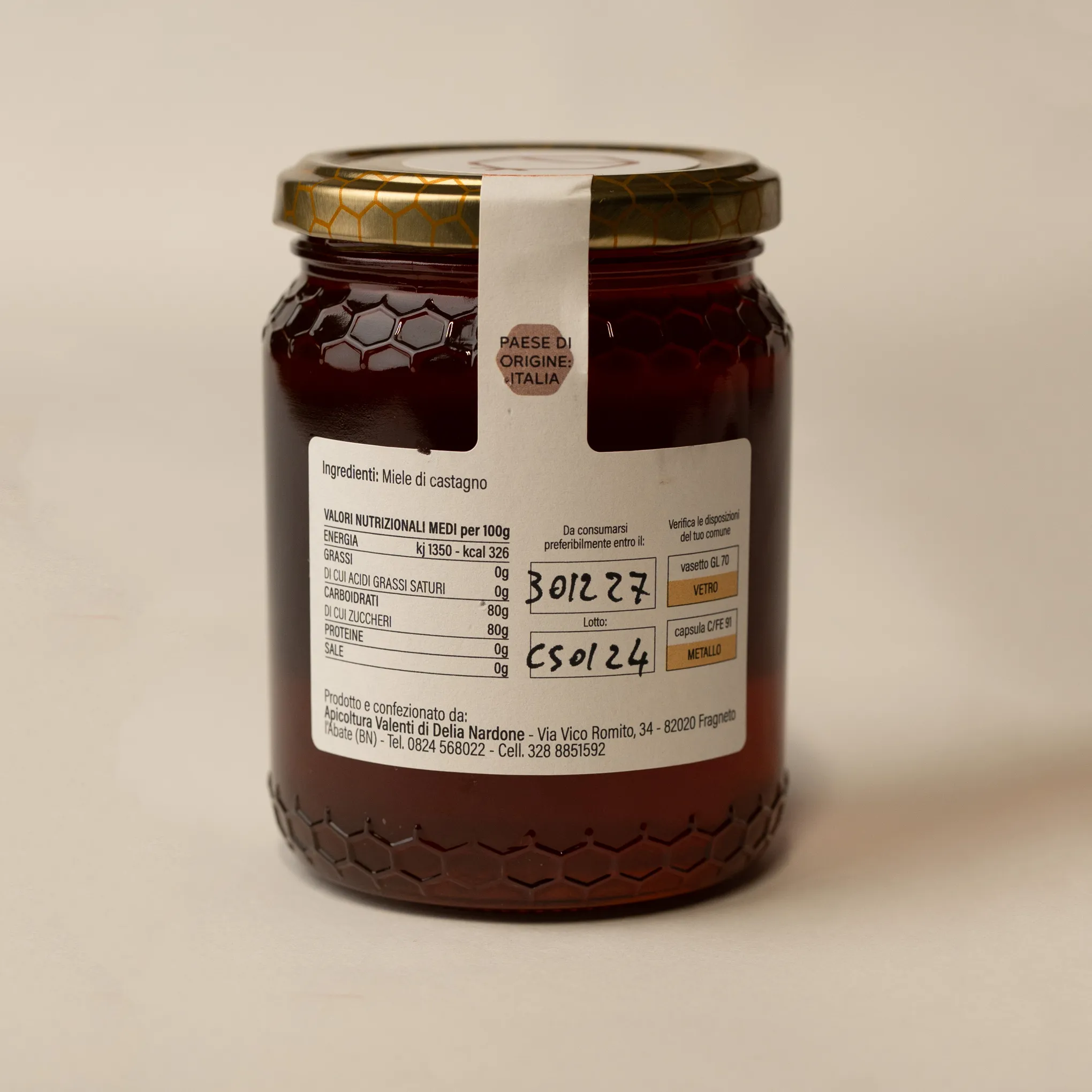 Miele di Castagno Valori Apicoltura Valenti